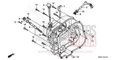 RIGHT CRANKCASE COVER CB250R de 1994